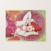 Alphonse Mucha Amethyst Floral Vintager Jugendstil Puzzle (Horizontal)