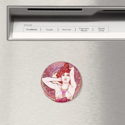 Alphonse Mucha Amethyst Magnet (In Situ (Geschirrspüler))