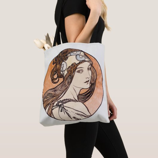 Alphonse Mucha-Antike, Totentasche Tasche (Von Nahem)
