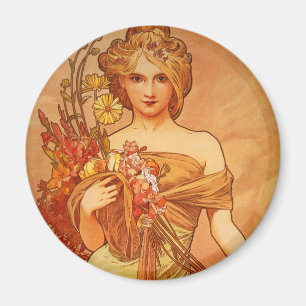 Alphonse Mucha Art Deco Magnet