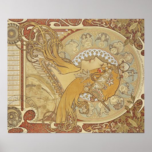 Alphonse Mucha Art Deco Poster (Vorne)