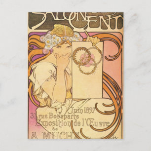 Alphonse Mucha Art Deco Postkarte