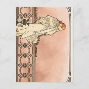Alphonse Mucha Art Deco Postkarte