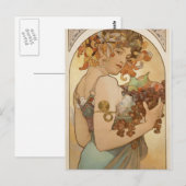 Alphonse Mucha Art Deco Postkarte (Vorne/Hinten)