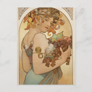 Alphonse Mucha Art Deco Postkarte