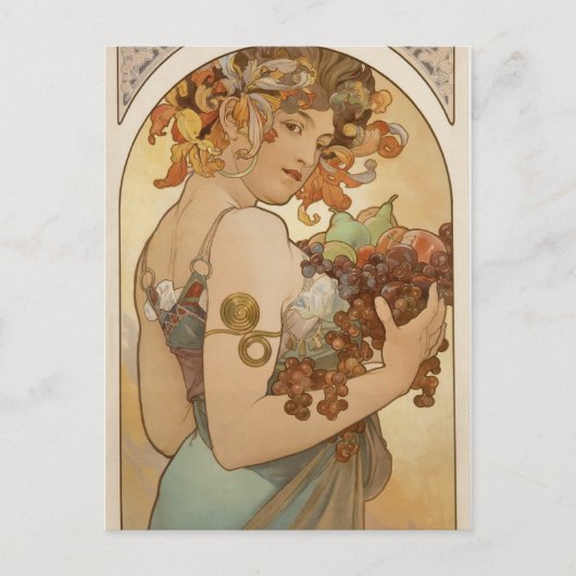 Alphonse Mucha Art Deco Postkarte (Vorderseite)