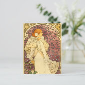 Alphonse Mucha Art Deco Postkarte (Stehend Vorderseite)
