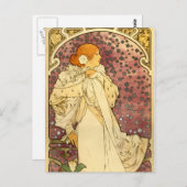 Alphonse Mucha Art Deco Postkarte (Vorne/Hinten)