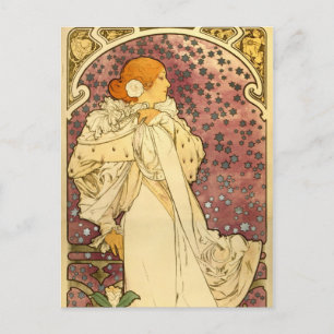 Alphonse Mucha Art Deco Postkarte
