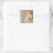 Alphonse Mucha Art Deco Quadratischer Aufkleber (Tasche)