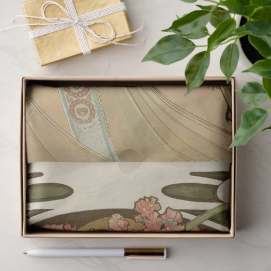 Alphonse Mucha Art Deco Seidenpapier (Geschenk)