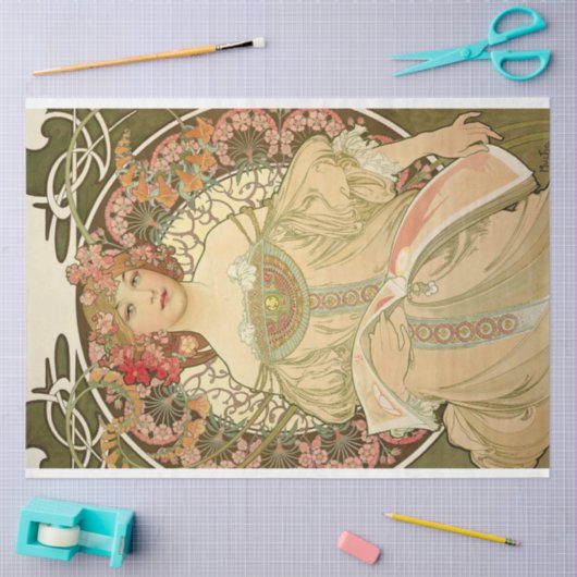 Alphonse Mucha Art Deco Seidenpapier (Basteln)