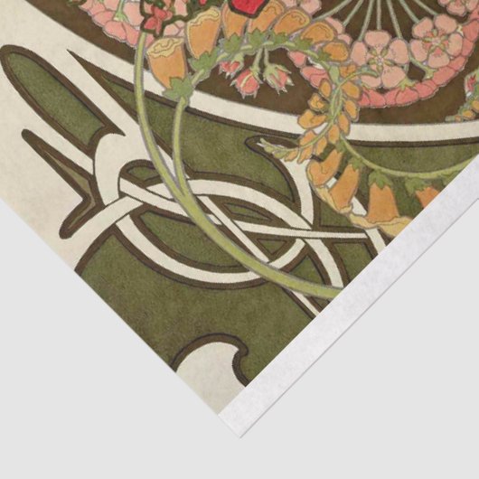 Alphonse Mucha Art Deco Seidenpapier (Ausschnitt)