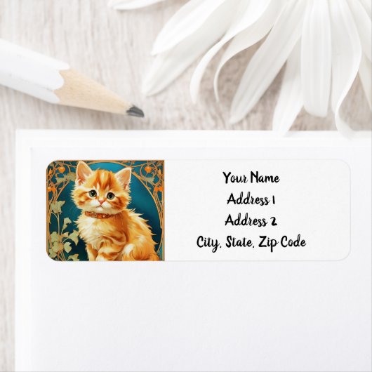 Alphonse Mucha Art Nouveau Cat (Insitu)