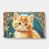 Alphonse Mucha Art Nouveau Cat Ausweis (Rückseite)