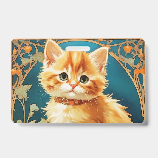 Alphonse Mucha Art Nouveau Cat Ausweis (Vorderseite)