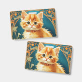 Alphonse Mucha Art Nouveau Cat Ausweis (Vorder- & Rückseite)