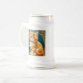 Alphonse Mucha Art Nouveau Cat Bierglas (Vorderseite Links)