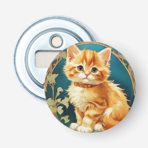 Alphonse Mucha Art Nouveau Cat Flaschenöffner