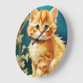 Alphonse Mucha Art Nouveau Cat Große Wanduhr (Winkel)