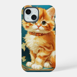 Alphonse Mucha Art Nouveau Cat iPhone 15 Hülle