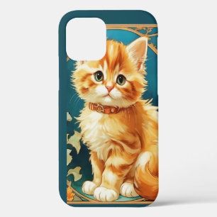 Alphonse Mucha Art Nouveau Cat iPhone 12 Hülle