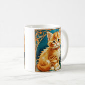 Alphonse Mucha Art Nouveau Cat Kaffeetasse (VorderseiteRechts)