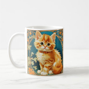 Alphonse Mucha Art Nouveau Cat Kaffeetasse