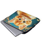 Alphonse Mucha Art Nouveau Cat Laptopschutzhülle (Vorne Knopf)