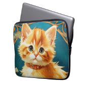Alphonse Mucha Art Nouveau Cat Laptopschutzhülle (Vorderseite Links)
