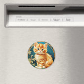 Alphonse Mucha Art Nouveau Cat Magnet (In Situ (Geschirrspüler))