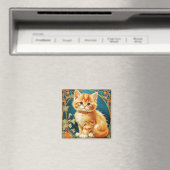 Alphonse Mucha Art Nouveau Cat Magnet (In Situ (Geschirrspüler))