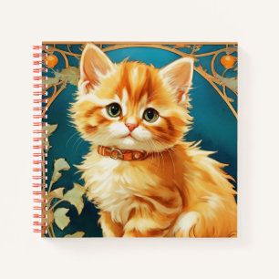 Alphonse Mucha Art Nouveau Cat Notizblock