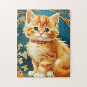 Alphonse Mucha Art Nouveau Cat Puzzle