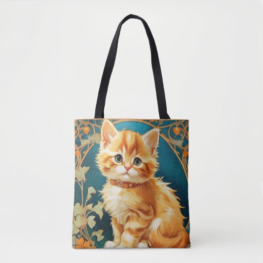 Alphonse Mucha Art Nouveau Cat Tasche (Vorderseite)