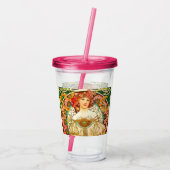 Alphonse Mucha Art Nouveau Daydream Acryltrinkbecher (Rückseite)