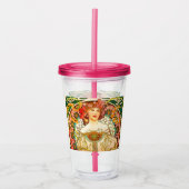 Alphonse Mucha Art Nouveau Daydream Acryltrinkbecher (Vorderseite)