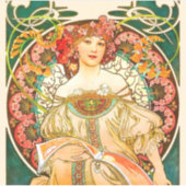 Alphonse Mucha Art Nouveau Daydream Aufkleber (Vorderseite)