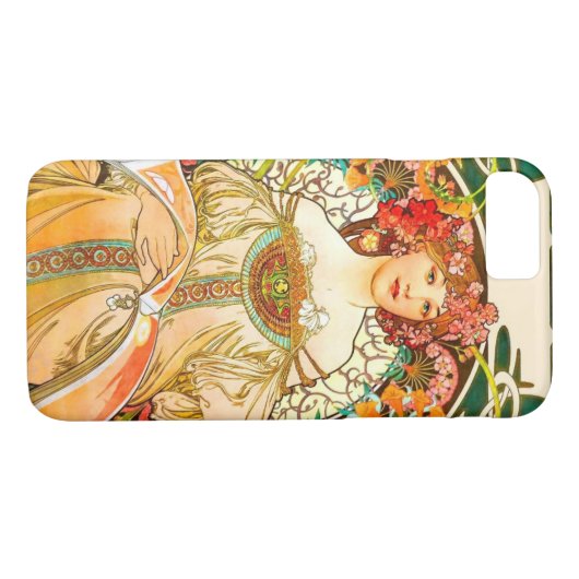 Alphonse Mucha Art Nouveau Daydream Case-Mate iPhone Hülle (Rückseite (Horizontal))