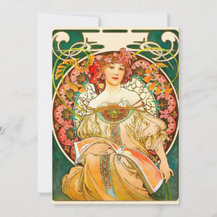 Alphonse Mucha Art Nouveau Daydream Einladung