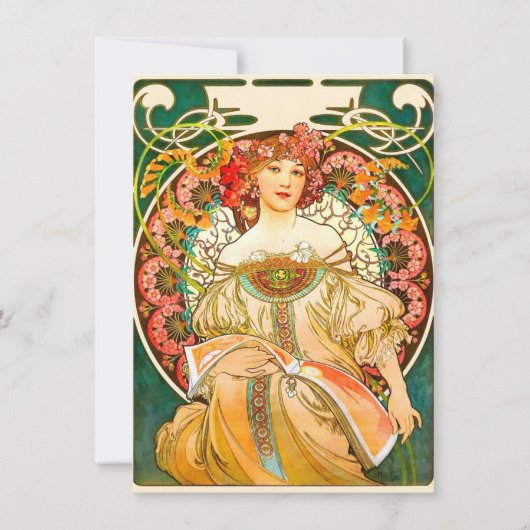 Alphonse Mucha Art Nouveau Daydream Einladung (Vorderseite)