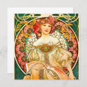 Alphonse Mucha Art Nouveau Daydream Einladung (Vorne/Hinten)