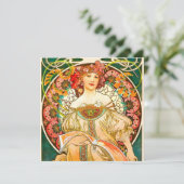 Alphonse Mucha Art Nouveau Daydream Einladung (Stehend Vorderseite)