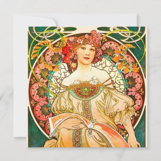 Alphonse Mucha Art Nouveau Daydream Einladung (Vorderseite)