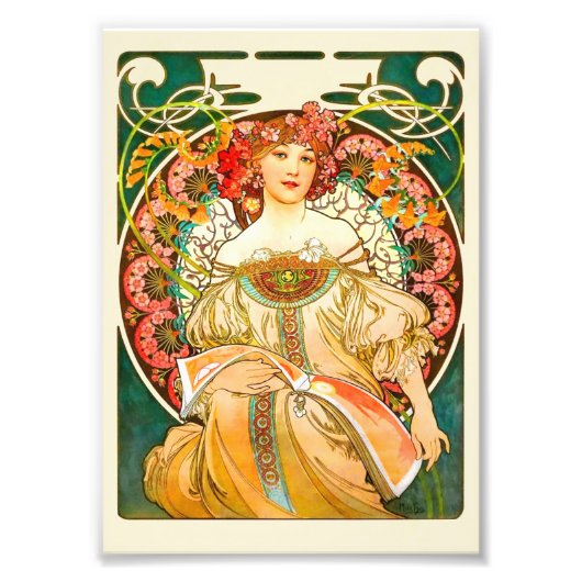 Alphonse Mucha Art Nouveau Daydream Fotodruck (Vorne)