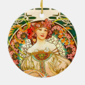 Alphonse Mucha Art Nouveau Daydream Keramik Ornament (Hinten)