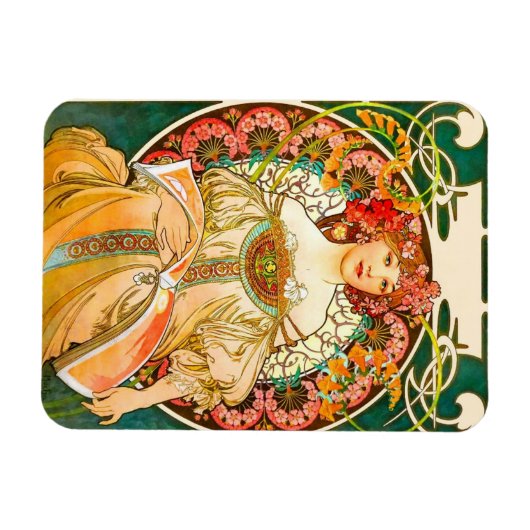 Alphonse Mucha Art Nouveau Daydream Magnet (Horizontal)