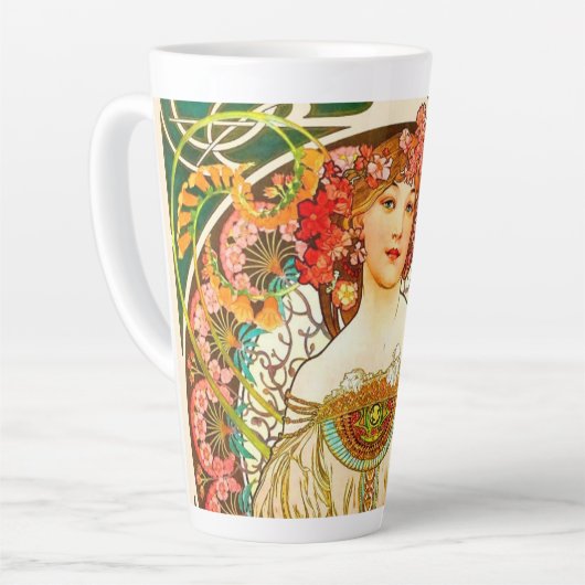 Alphonse Mucha Art Nouveau Daydream Milchtasse (Linke Ecke)
