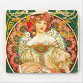 Alphonse Mucha Art Nouveau Daydream Mousepad (Vorne)