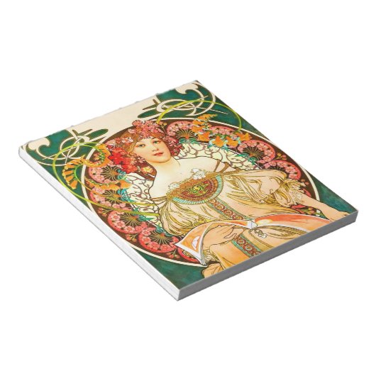 Alphonse Mucha Art Nouveau Daydream Notizblock (angewinkelt)